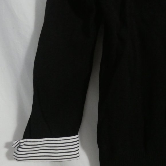 JOSEPH A. | medium | Pullover Sweater With Faux Striped Shirt | Rolled Cuffs - Picture 14 of 16